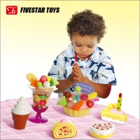 Promotional gift kitchens toy pretend play plastic cake toy with light and sound